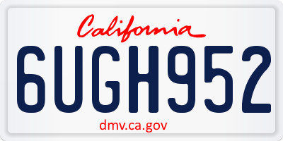 CA license plate 6UGH952
