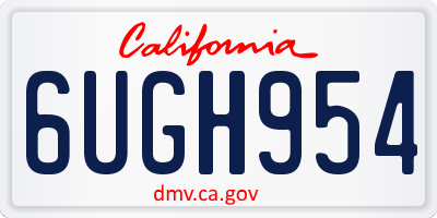 CA license plate 6UGH954