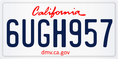 CA license plate 6UGH957