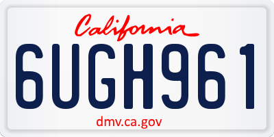 CA license plate 6UGH961