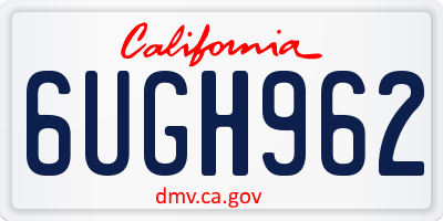 CA license plate 6UGH962
