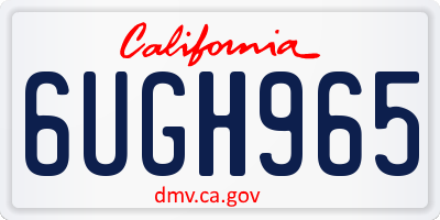 CA license plate 6UGH965