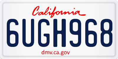 CA license plate 6UGH968