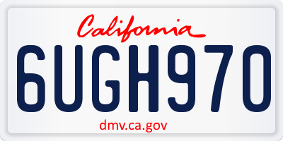 CA license plate 6UGH970