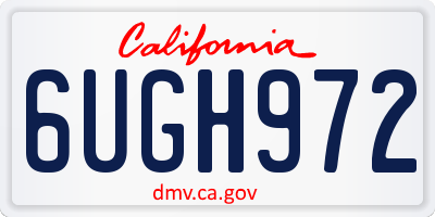 CA license plate 6UGH972