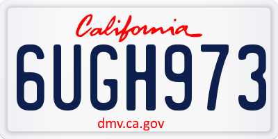 CA license plate 6UGH973