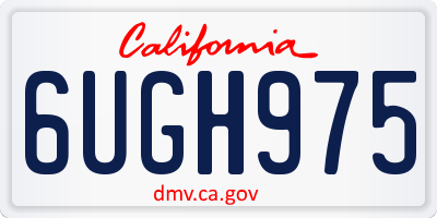 CA license plate 6UGH975