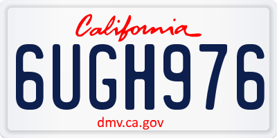 CA license plate 6UGH976
