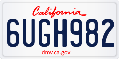 CA license plate 6UGH982