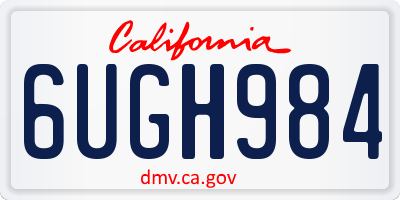 CA license plate 6UGH984