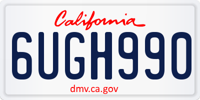 CA license plate 6UGH990