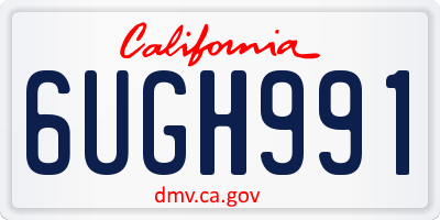 CA license plate 6UGH991