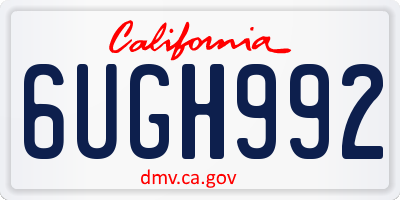 CA license plate 6UGH992