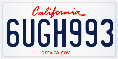 CA license plate 6UGH993