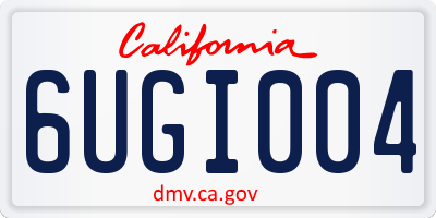 CA license plate 6UGI004