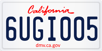 CA license plate 6UGI005