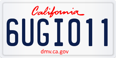 CA license plate 6UGI011