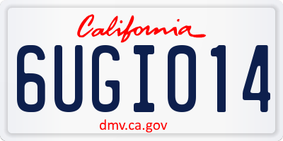 CA license plate 6UGI014