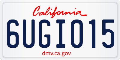 CA license plate 6UGI015