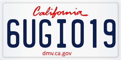 CA license plate 6UGI019