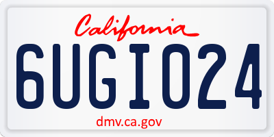CA license plate 6UGI024
