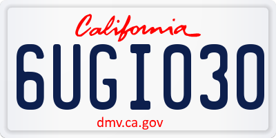 CA license plate 6UGI030