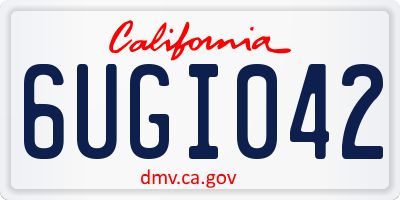 CA license plate 6UGI042