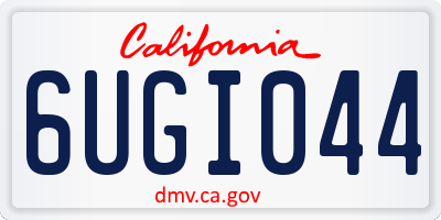 CA license plate 6UGI044