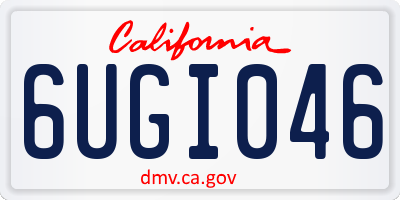 CA license plate 6UGI046