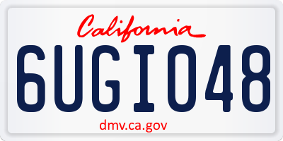 CA license plate 6UGI048
