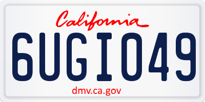 CA license plate 6UGI049