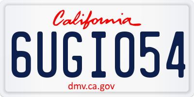 CA license plate 6UGI054