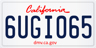 CA license plate 6UGI065