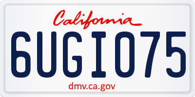 CA license plate 6UGI075