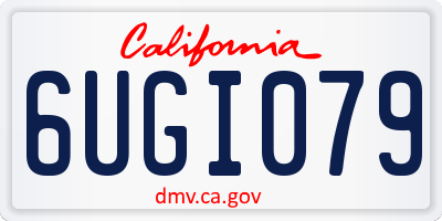 CA license plate 6UGI079