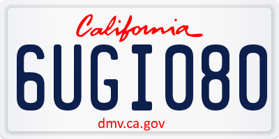 CA license plate 6UGI080