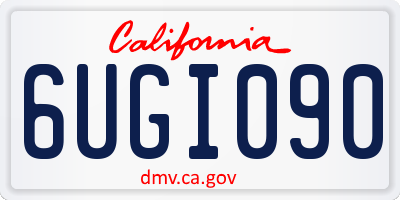 CA license plate 6UGI090