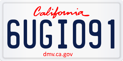 CA license plate 6UGI091