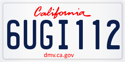 CA license plate 6UGI112