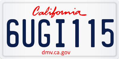 CA license plate 6UGI115