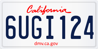 CA license plate 6UGI124