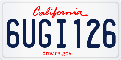 CA license plate 6UGI126