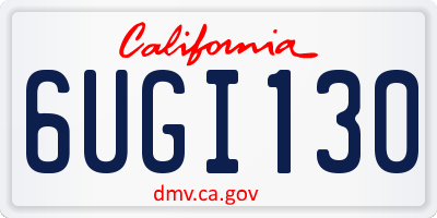 CA license plate 6UGI130