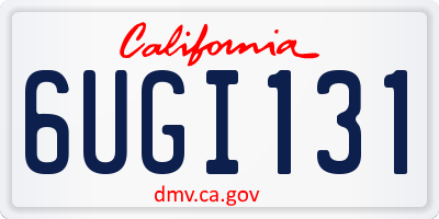 CA license plate 6UGI131