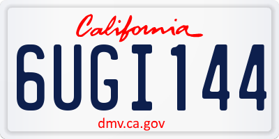 CA license plate 6UGI144