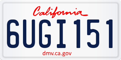 CA license plate 6UGI151