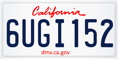 CA license plate 6UGI152