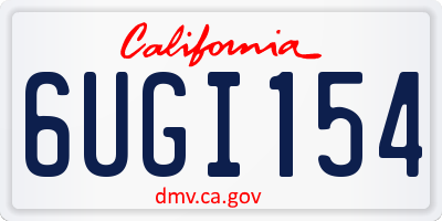 CA license plate 6UGI154