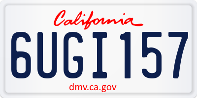 CA license plate 6UGI157