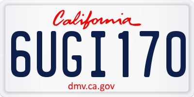 CA license plate 6UGI170